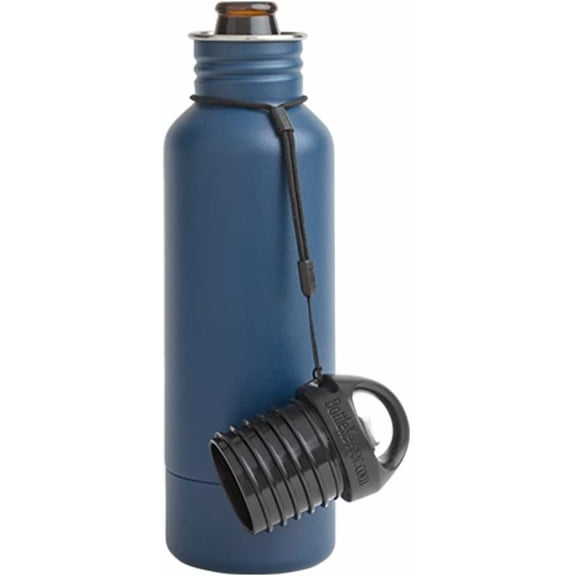 BottleKeeper - The Standard 2.0 - The Original Stainless Steel Bottle Holder and Insulator to Keep Your Beer Colder (Blue)
