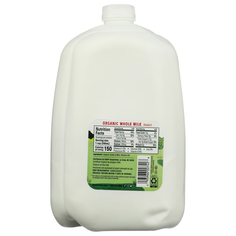 Organic Valley Organic Whole Vitamin D Milk, Gallon, 128 fl oz