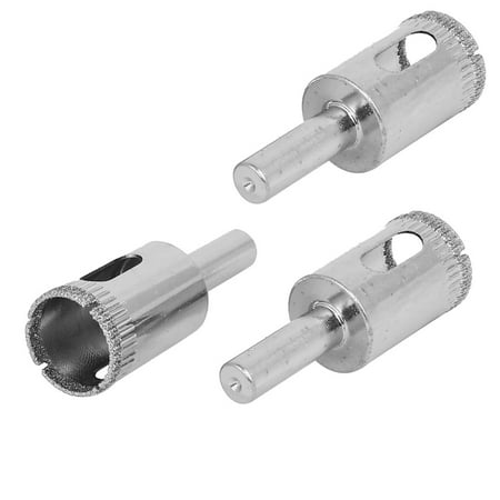 - 20mm Cutting Diameter Diamond Coated Round Shank Glass Hole Saw Drill Bit 3pcs