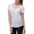 thumbnail image 2 of Richie House Women's Linen T-shirt with a Pocket RH2029-B-M, 2 of 6