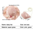 thumbnail image 6 of Girls Sun Hat with Shoulder Bag Set Large Brim Flower Beach Summer Hat Straw Purse Beach Bag Cute Flower Summer Beach Cap, 6 of 7