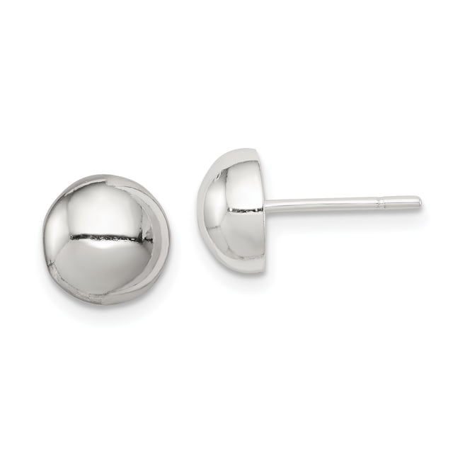 925 Sterling Silver 8mm Button Stud Earrings Ball