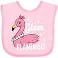 thumbnail image 3 of Inktastic Glam Pink Flamingo with Pearls Girls Baby Bib, 3 of 4