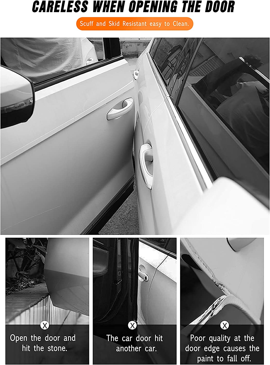 Car Door Invisible Anti-Collision Self Adhesive Seal Strip Seal Weather  Strip Scratch Resistant Transparent Fit for Most Car, Protect the Car Body  and Door(23Ft x 2.8In)