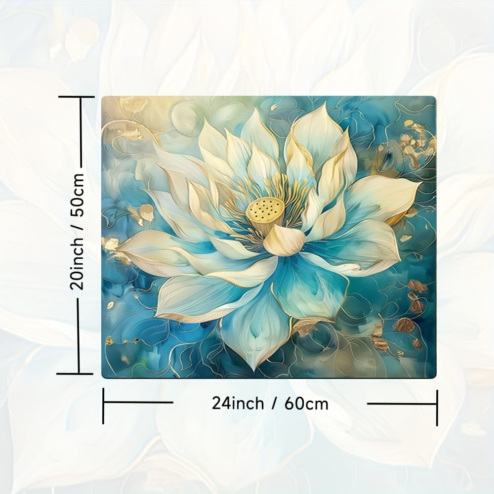 1pc, Dish Drying Pad, Floral Pattern Washing Machine Dust Cover Pad, Washstand Drain Mat, Soft Faucet Absorbent Mat, Washstand Cup Mat, Kitchen Accessories, Bathroom Accessories
