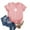 Pink, variant on Womens Cute Dandelion Printed T-shirt Summer O-neck Short Sleeve Tops