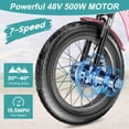 thumbnail image 4 of Lilypelle 7-Speed Electric Tricycle with 20" x 4" Fat Tires for Adults,500W 48V 14.5Ah Lithium Battery ,3 Wheels Electric bike with Front & Rear Basket for Men, Women,Senior, 4 of 11