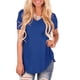 thumbnail image 3 of Minnieouse Camiseta de mujer con cuello en V Blusa casual Color sólido con cuello en V Top de manga corta Prendas para la parte del cuerpo Azul M Minnieouse AP003157-34, 3 of 6