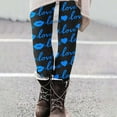 thumbnail image 4 of QQAMB Womens Leggings Valentine's Day Heart Printed Sport Fitness High Waisted Elastic Waisted Yoga Pants Blue 2XL, 4 of 7