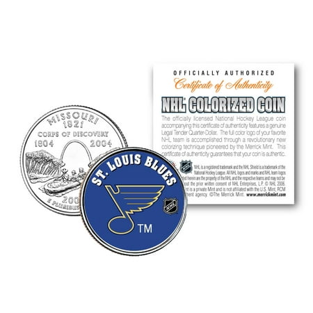- ST. LOUIS BLUES NHL Hockey Missouri Statehood Quarter US Colorized Coin LICENSED