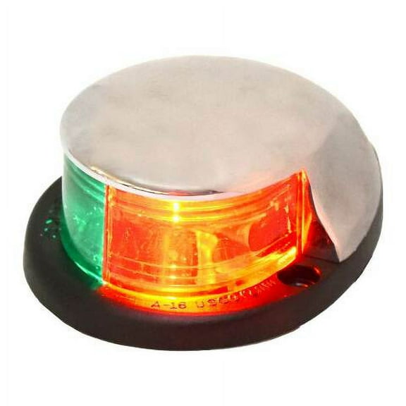 Perko Boat Bi-Color Bow Light 0227000CHR | Horizontal 12V Chrome