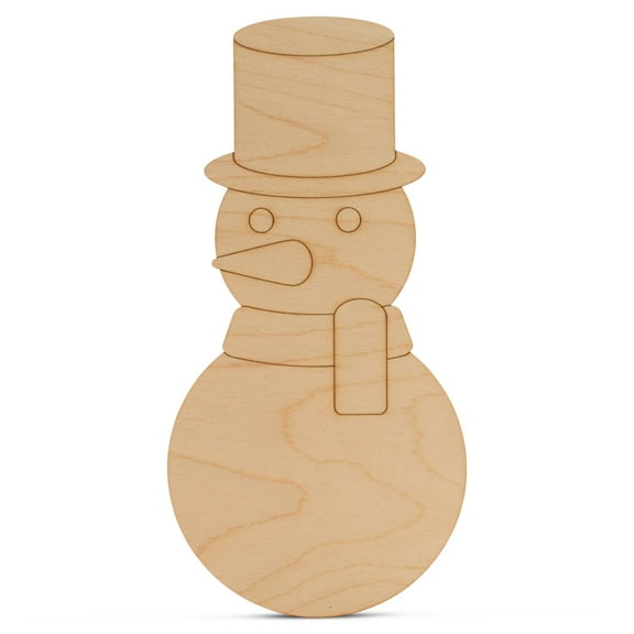 Wooden Snowman Christmas Ornament 6 inch, Pack of 10 Small Cutouts, Wood Christmas Tree Ornaments for Crafts/ Decor, by Woodpeckers