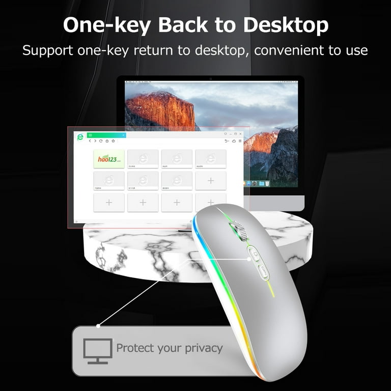 Radirus Ergonomic Wireless Mouse Dual mode 2.4G BT5.1 Adjustable DPI Rechargeable Battery White