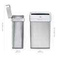 thumbnail image 4 of Clorox Trash Can, 13 Gallon Stainless Steel Slim Open Top Kitchen Garbage Bin, Silver, 4 of 8