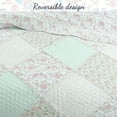 thumbnail image 5 of Cozy Line Pink Rosa Floral Real Patchwork 100% Cotton 2-Piece Reversible Quilt Bedding Set, Twin, 5 of 6