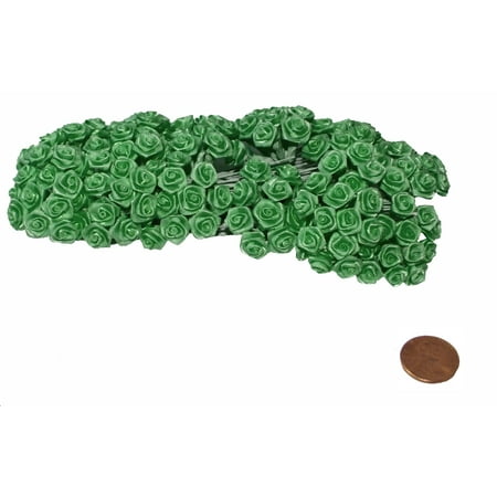 144 Green - 144 Silk Mini Wrap Roses Wedding Shower Flower Picks - Green