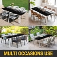 thumbnail image 5 of Black White Table Cloths for 4 Foot Rectangle Tables, Modern Geometric Abstract Gradient Striped Patio Waterproof Elastic Fitted Tablecloths, Washable Rectangular Table Cover for Camping, 5 of 8