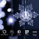 thumbnail image 3 of Guirnalda de luces LED navideñas para ventana, 5 m, 216 luces LED, copos de nieve, decoración navideña para interiores y exteriores, fiestas y ventanas (blancas), 3 of 5