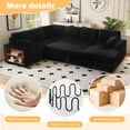 thumbnail image 4 of Gewnee 117 inch Sectional Sofa with Pull Out Bed,U-Shaped Modular Sectional with Storage,Cloud Couch for Living Room,Family Room & Apartment,Black, 4 of 7