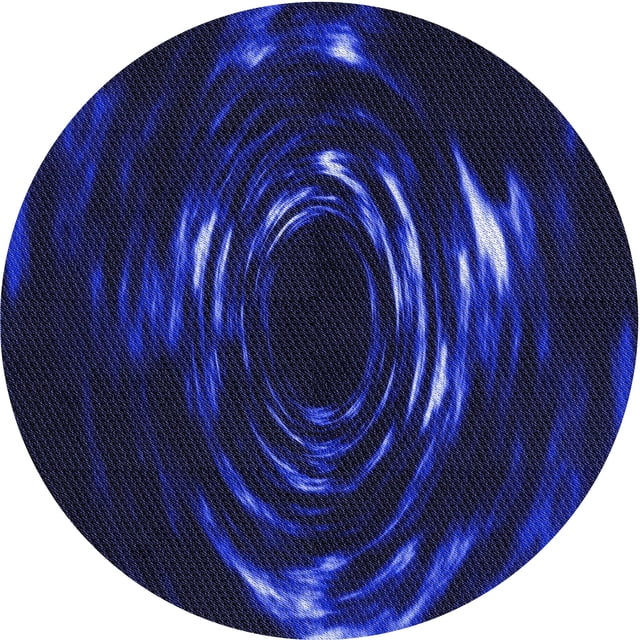 Ahgly Company Indoor Round Patterned Sapphire Blue Area Rugs, 4' Round