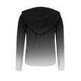 thumbnail image 5 of Dasayo Hooded Womens Hoodies Full Zip up Black Long Sleeve Gradient Color Drawstring Jackets Women Tops L, 5 of 5