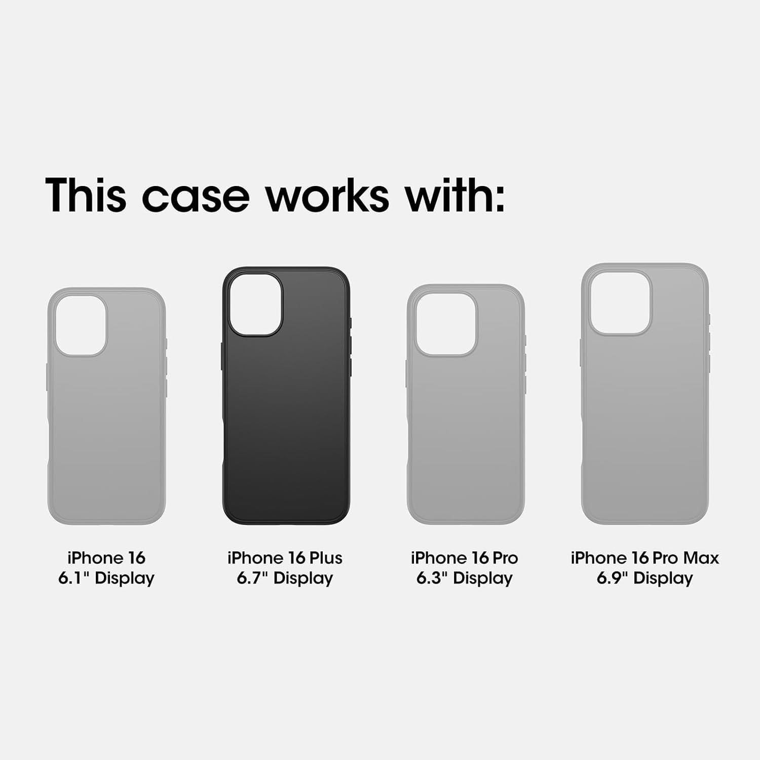 OtterBox iPhone 16 Plus (Only) - Defender Series MagSafe Case - Black - Case Only - Built-in Magnets - Screenless - Rugged & Durable - with Port Protection - Non-Retail Packaging