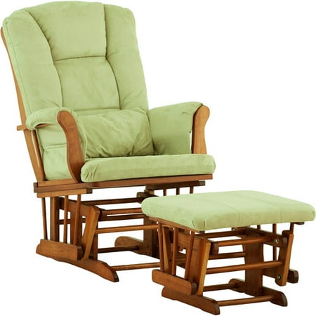 Storkcraft - Custom Tuscany Glider & Ottoman with Bonus Lower Lumbar Pillow - Cognac Finish, Choose Your Finish