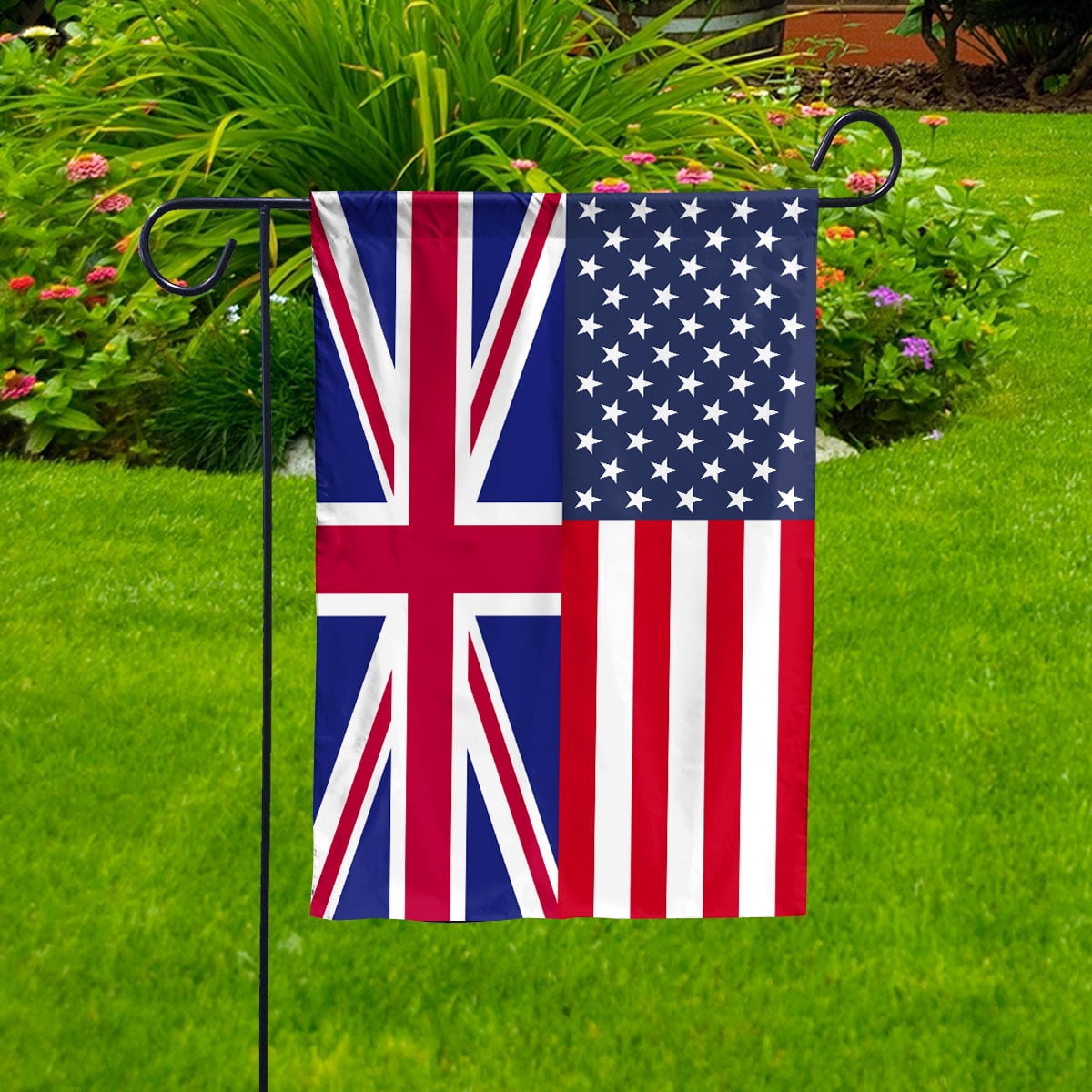 American Great Britain Flag Great British Friendship U.S.A Memorial Day Patriotic For House Flag, Double-Sided Decorative Outdoor Flag, Patriotic Polyester Yard Flag 29.5 x 39.5 in