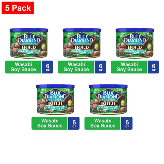 Blue Diamond Bold Wasabi & Soy Sauce Almonds 6 oz - 5 Pack