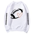 thumbnail image 5 of Football Game Day Sweatshirt for Women Trendy FootBall Heart Graphic Print Pullover Shirt Fall Casual Crew Neck Long Sleeve Mom Shirts Women Soft Loose Sweatshirt Daily Wear, White L, 5 of 6