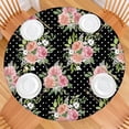 thumbnail image 2 of Pioneer Flower Floral Print Pattern Round Fitted Tablecloth with Elastic Edge,Dining Table Cover Waterproof,Outdoor Round Tablecloth for Camping,Dining,Indoor and Outdoor, 2 of 7