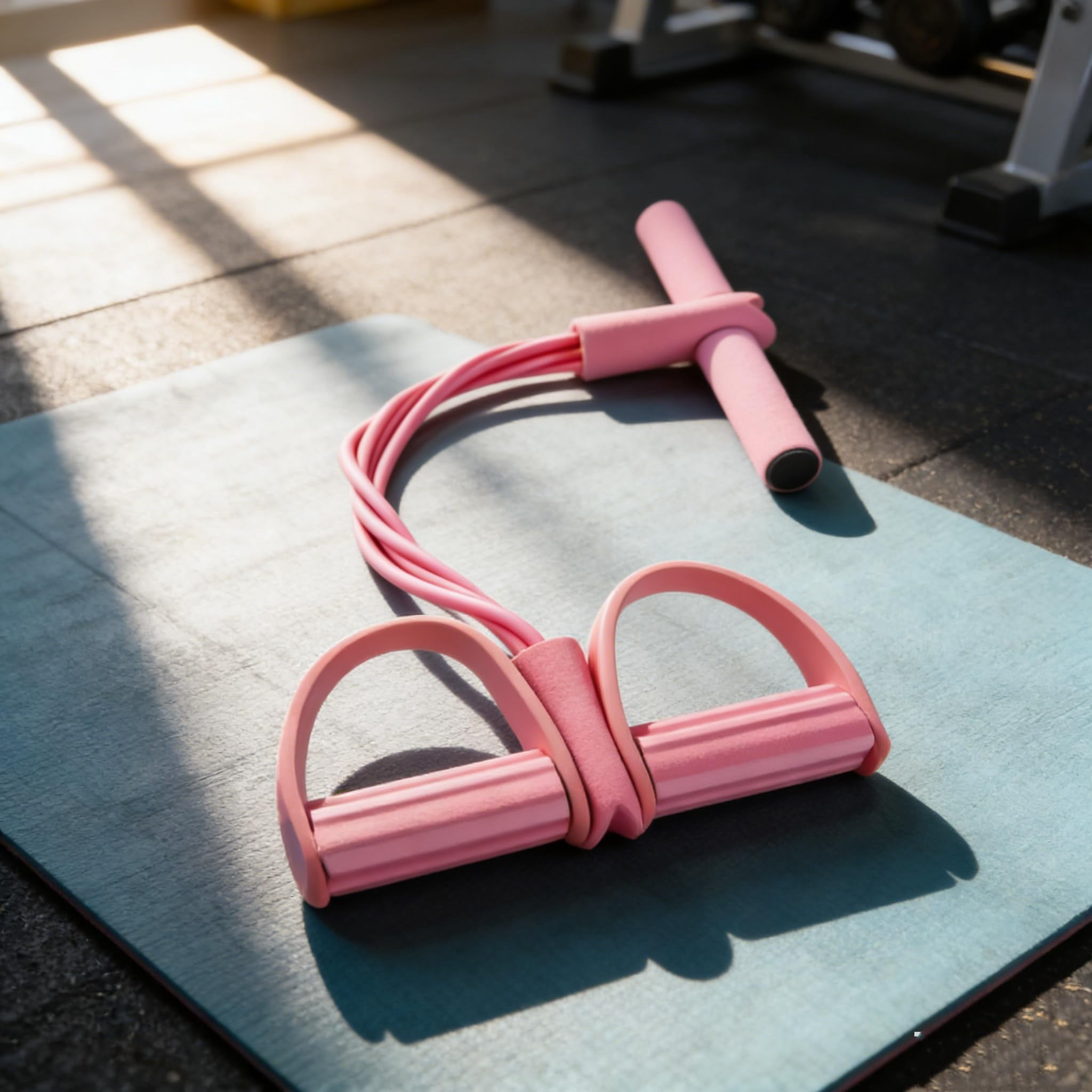Portable Pedal Resistance Band with Handle, Heavy Duty Abdominal Crunch Fitness Equipment, Fitness Resistance Bands for Stretching and Yoga, Leg & Core Workout, Non-Slip Foot Pedal