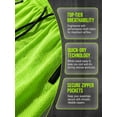 thumbnail image 6 of MOJOGO Athletic Shorts for Women and Men Summer Elastic Waist Shorts with Zipper Pocket Breathable Mesh Shorts for Running Basketball Wear Neon Green S, 6 of 9