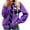 Purple, variant on IROINNID Women's Shearling Jacket Long Sleeve Solid Color Turndown Lapel Outwear, Casual Patchwork Lapel Cardigan Jacket