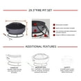 thumbnail image 3 of Afterglow Round Terrafab Wood Burning Fire Pit with Safe Spark Screen and Poker, Light Gray, 3 of 7