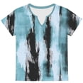 thumbnail image 3 of Summer Tops for Women Short Sleeve Neck Tunic Tops Baggy Vintage Graphic Casual Loose Beach Vacation Outfits Spring Top Trendy Clothes, 3 of 6
