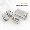 thumbnail image 4 of HAPPATIO 4-Pc Outdoor Aluminum Patio Conversation Set, Include 3 Seatsofa, Swivel Sofa x2, Coffee Table,, 4 of 7