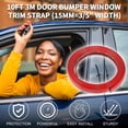 thumbnail image 2 of 3/5" 15mm Width Self Adhesive Car Door Window Bumper Trim Strip Sticker 10Ft 300cm Gloss Red, 2 of 6