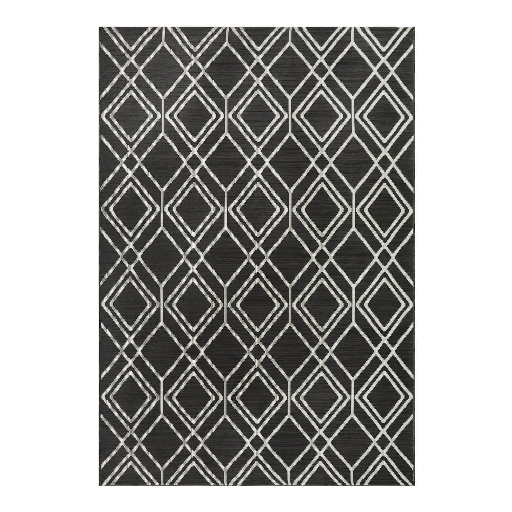 Better Homes & Gardens Grey Diamond Geo Woven Outdoor Rug, 7' x 10
