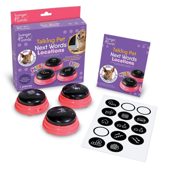 Hunger for Words Locations 3-Piece Recordable Buttons for Dog Communication