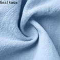 thumbnail image 3 of Gealkoca Womens T Shirts Ruffle Short Sleeve V Neck Casual Linen Tops Summer Fashion Clothes Women Linen Solid Color Pullover Pleated Beach Shirts, 3 of 4