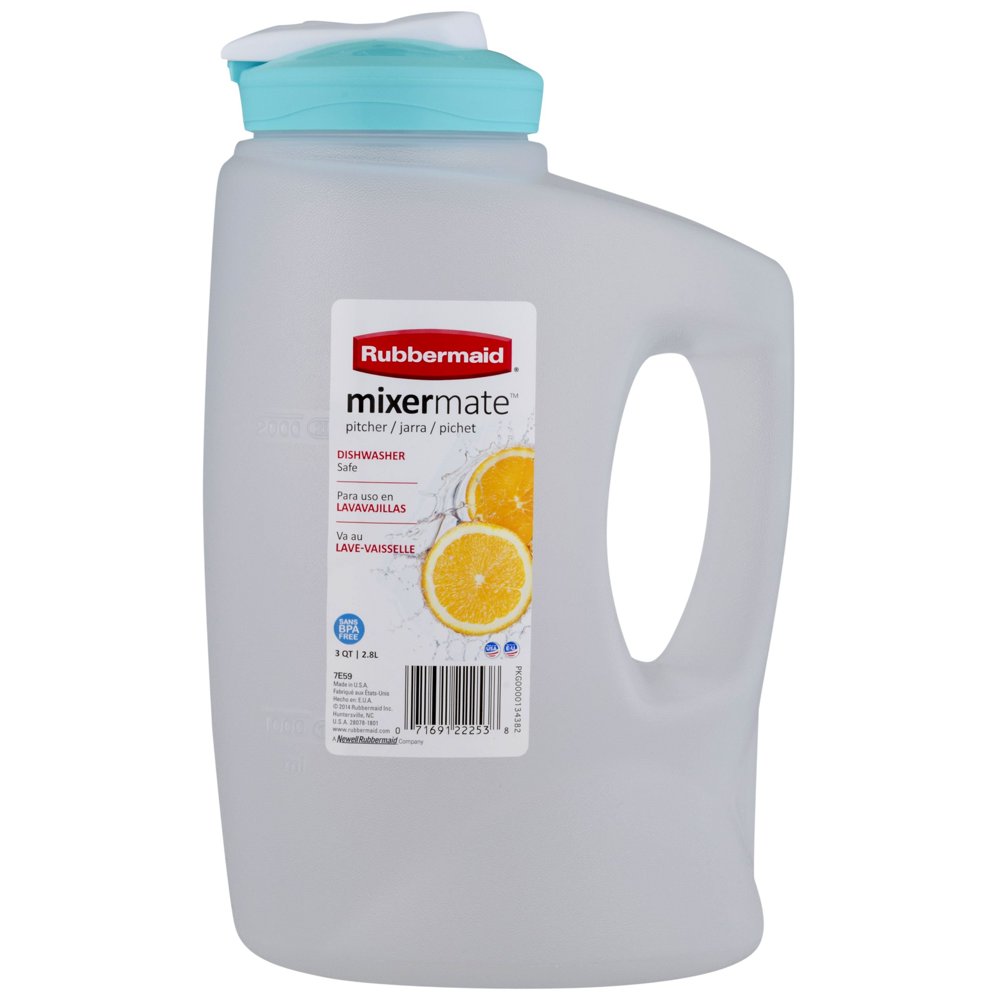 Rubbermaid 3Qt. MixerMate Pitcher/Bottle, Turquoise
