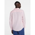 thumbnail image 3 of George Men's and Big Men's Linen Blend Button Up Shirt with Long Sleeves, Sizes S-5XL, 3 of 5