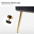 thumbnail image 4 of Contemporary Vanity Chair Upholstery Armless Accent Chair Metal Base Nailhead Trim Bedroom Black, 4 of 7