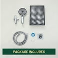 thumbnail image 2 of Cobbe Adjustable 12 Inch Rectangular High Pressure Dual Shower Head with 6-Spray Handheld Shower, Chrome, 2 of 11