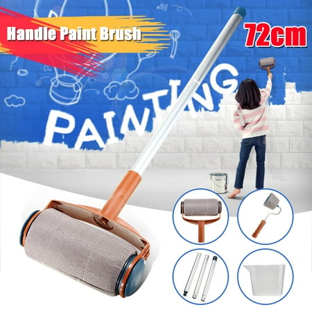 6Pcs Paint Roller Kit Paint Roller Set Paint Brush Handle Roller Flocked Edger Corner Cutter Wall Painting Tool Set with Aluminum Tube For