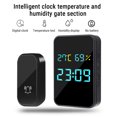 thumbnail image 4 of Accessoires de Bureau Qwtwty Sonnette Sans Fil Auto-Générante Humidité/horloge Sonnette Intégrée Sans Fil Appelant Intelligent, Étanche IP44, 4 of 8