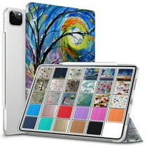 DuraSafe Cases For iPad PRO 11 Inch 2nd Gen 2020 (Will not fit iPad PRO 11 2018) Slimline Series Lightweight Protective Cover with Dual Angle Stand & Clear PC Back Shell - Color Emblem