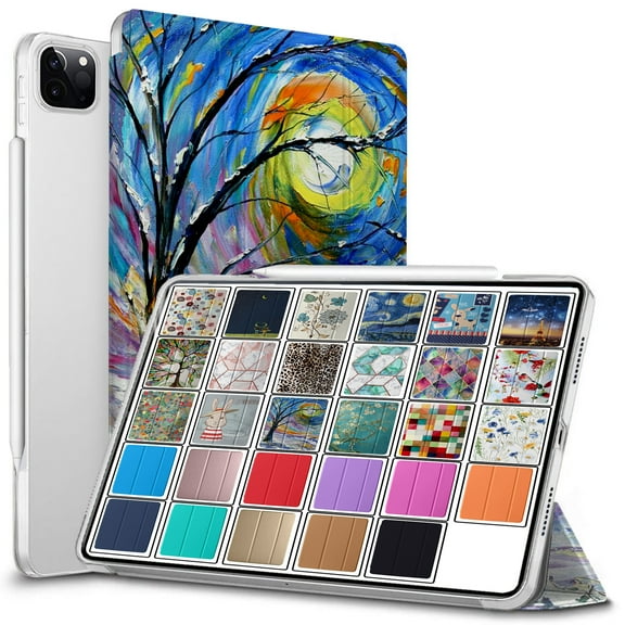 DuraSafe Cases For iPad PRO 11 Inch 2nd Gen 2020 (Will not fit iPad PRO 11 2018) Slimline Series Lightweight Protective Cover with Dual Angle Stand & Clear PC Back Shell - Color Emblem