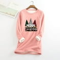 thumbnail image 1 of Tenue d'Hiver Mode Femme Noël Imprimé Manches Régulières Hiver Ample Vacances Décontracté Manches Col Rond Chemise Hauts Mignons Tenues d'Hiver en Solde, 1 of 5